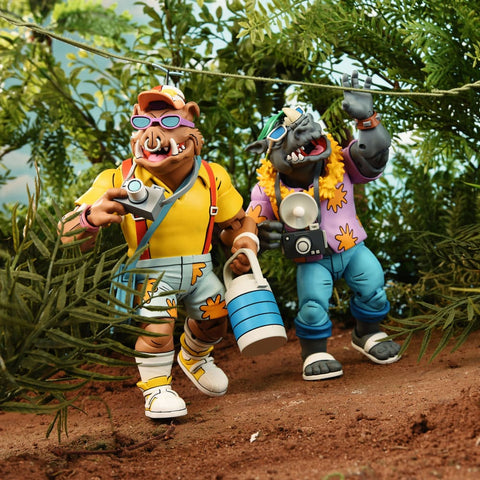 Teenage Mutant Ninja Turtles (Cartoon 1980) 2er-Pack Vacation Bebop and Rocksteady 18 cm