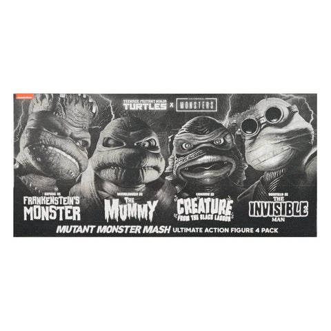 Universal Monsters x Teenage Mutant Ninja Turtles 4er-Pack Turtles Black & White