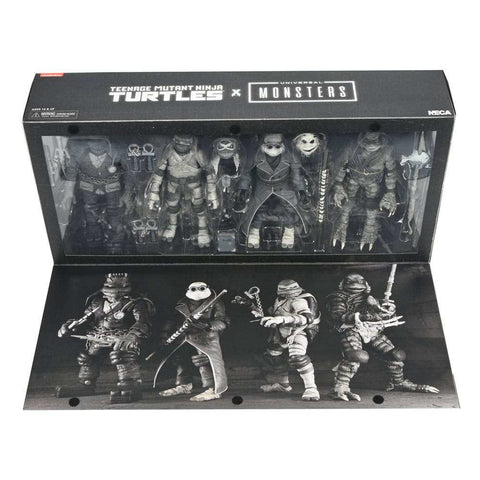 Universal Monsters x Teenage Mutant Ninja Turtles 4er-Pack Turtles Black & White