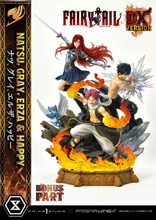 Fairy Tail PVC Statue 1/6 Natsu, Gray, Erza, Happy Deluxe Bonus Version 57 cm