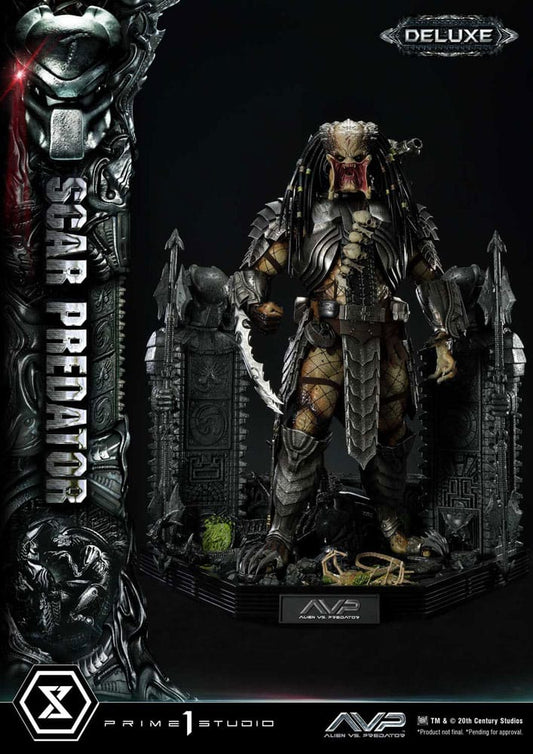 The Alien vs. Predator Museum Masterline Series Statue 1/3 Scar Predator Deluxe Version 93 cm