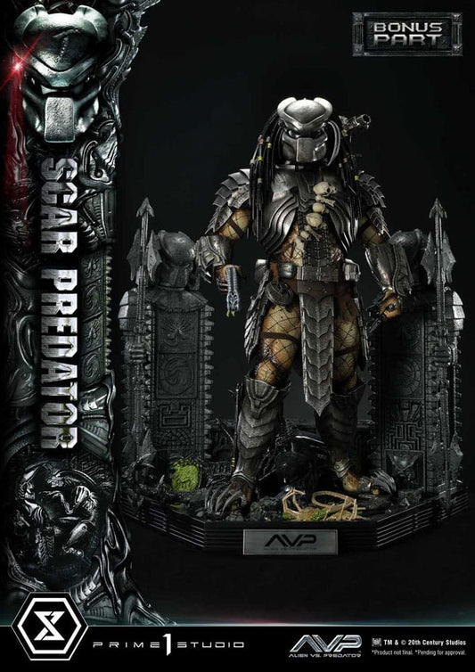 The Alien vs. Predator Museum Masterline Series Statue 1/3 Scar Predator Deluxe Bonus Version 93 cm