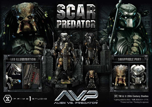 The Alien vs. Predator Museum Masterline Series Statue 1/3 Scar Predator Deluxe Bonus Version 93 cm