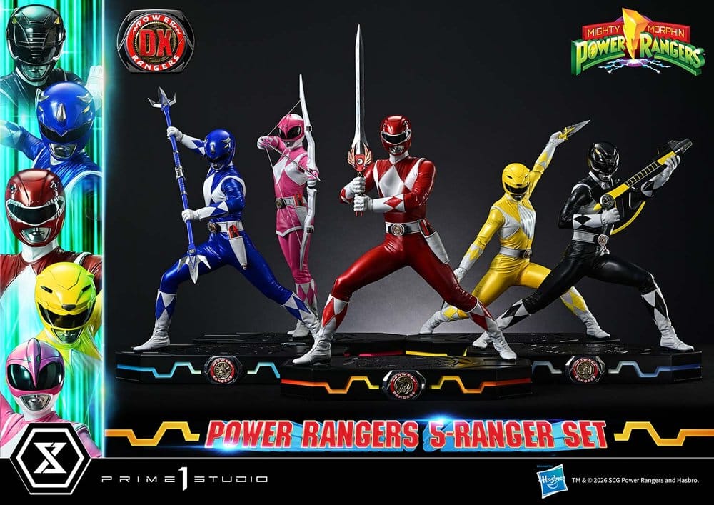 Mighty Morphin Power Rangers Premium Masterline Statuen 5er-Set 1/4 Deluxe Version 62 cm