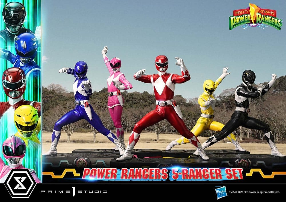 Mighty Morphin Power Rangers Premium Masterline Statuen 5er-Set 1/4 Deluxe Version 62 cm