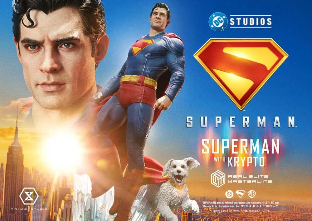 Superman (2025) Real Elite Masterline Series Statue 1/3 Superman with Krypto 95 cm
