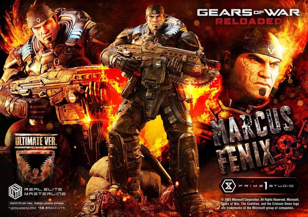 Gears of War: Reloaded Real Elite Masterline Series Statue 1/3 Marcus Fenix Ultimate Bonus Version 97 cm