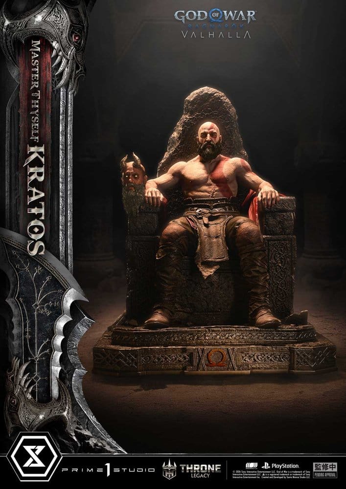 Throne Legacy God of War Series Statue 1/3 Ragnarok Master Thyself Kratos 67 cm