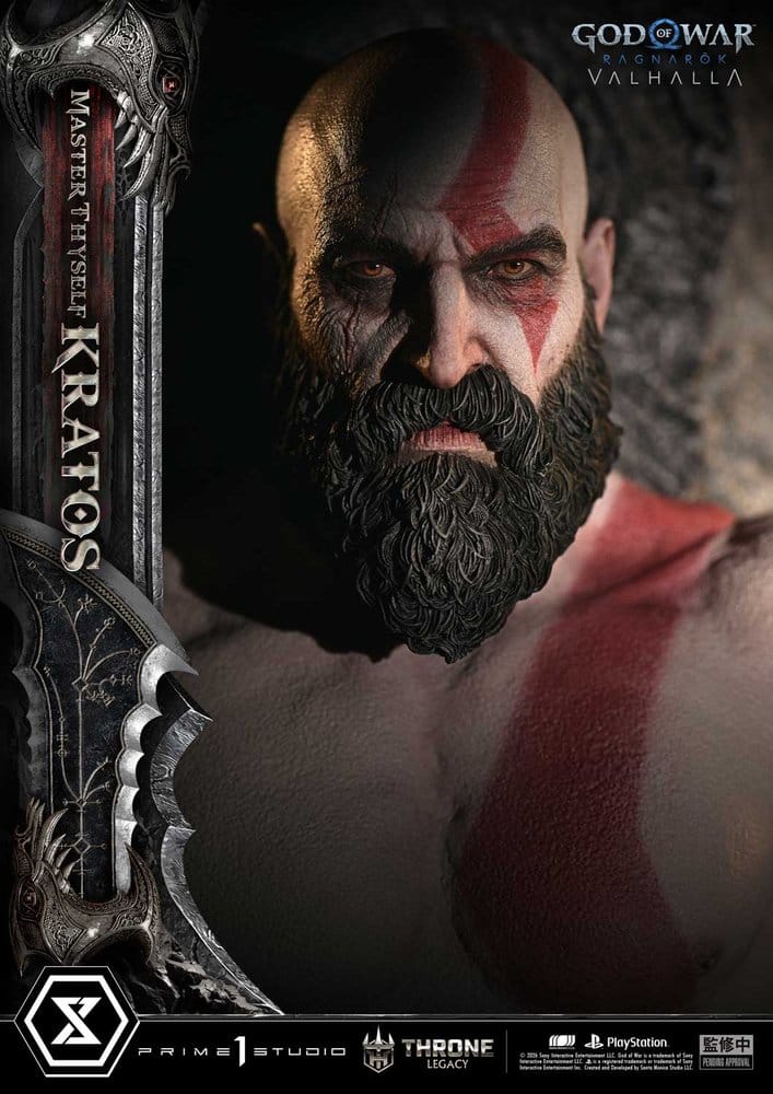 Throne Legacy God of War Series Statue 1/3 Ragnarok Master Thyself Kratos 67 cm