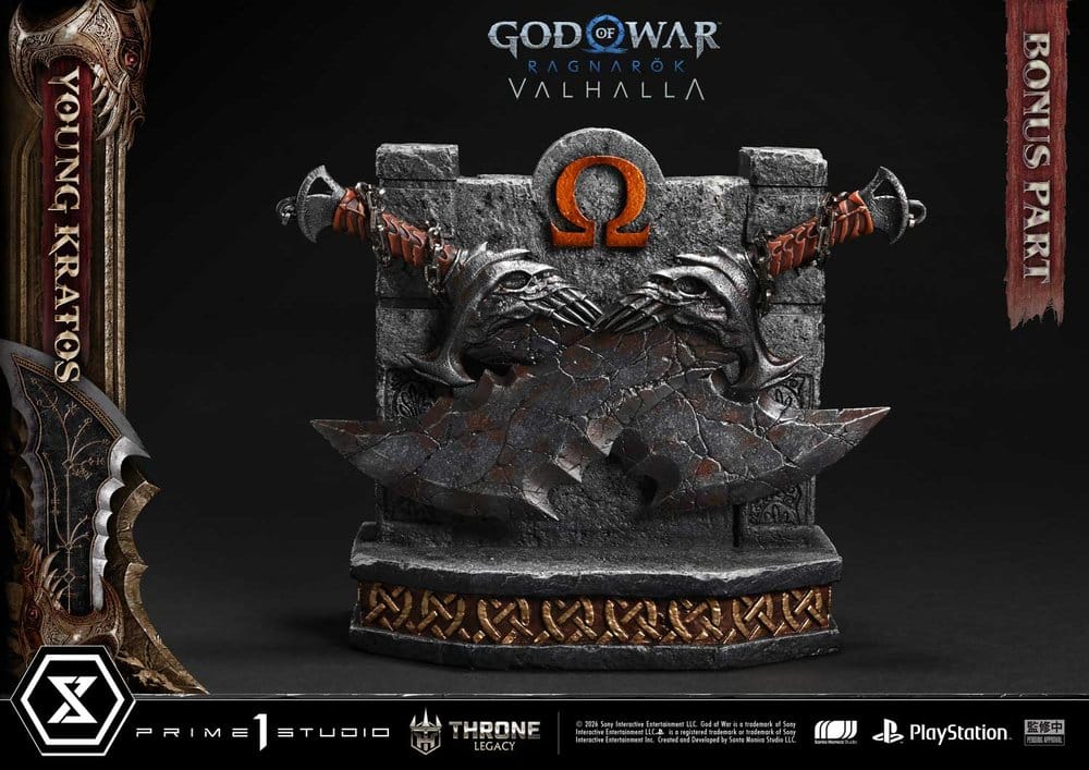 Throne Legacy God of War Series Statue 1/3 Ragnarok Young Thyself Kratos Bonus Version 91 cm