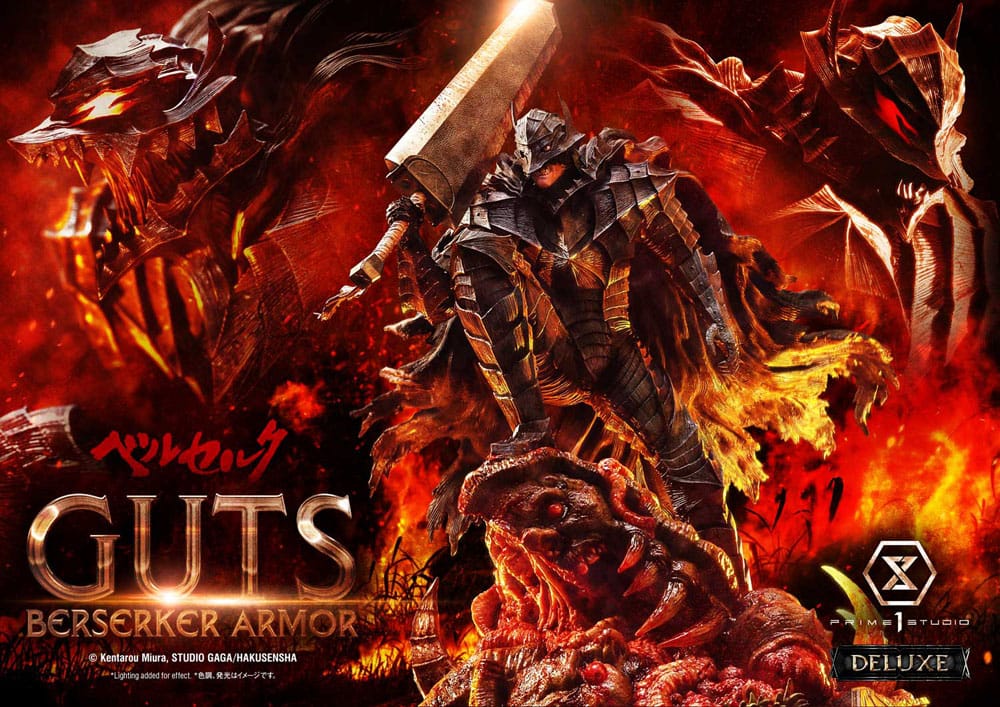 Berserk Ultimate Premium Masterline Series Statue 1/4 Guts, Berserker Armor Grunbeld vs. Guts Deluxe Bonus Version 94 cm