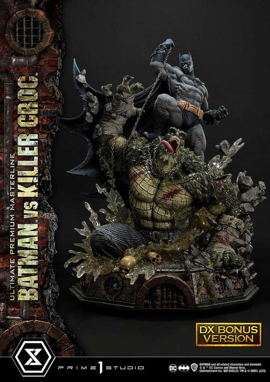 Batman Ultimate Premium Masterline Series Statue Batman Versus Killer Croc Deluxe Bonus Version 71 cm