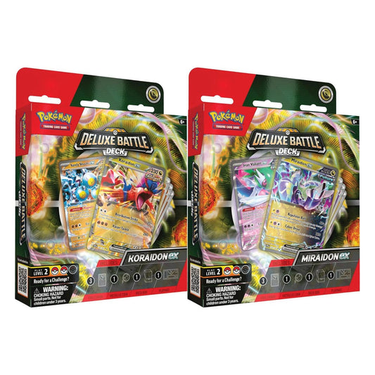 Pokémon TCG Deluxe Battle Decks Koraidon EX & Miraidon EX Display (6) *Englische Version* - Beschädigte Verpackung