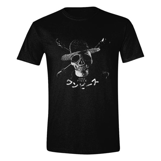 One Piece Live Action T-Shirt Greyscale Skull Größe XXL