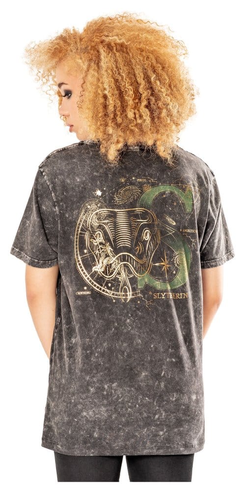 Harry Potter T-Shirt Slytherin Acid Wash Größe M