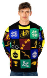 Harry Potter Christmas Pullover Deluxe Patchwork Knitted Größe L