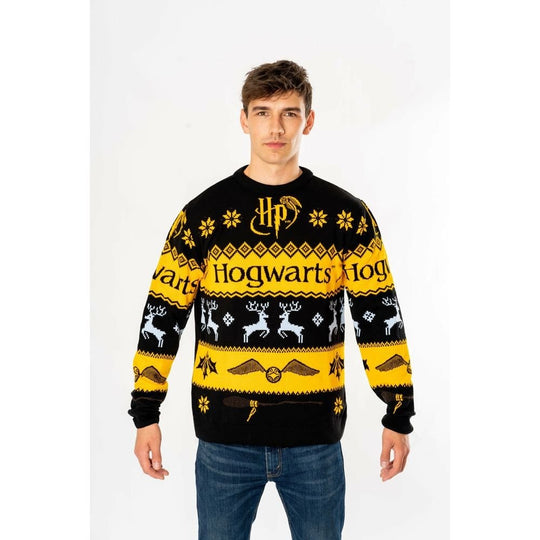 Harry Potter Christmas Pullover Deluxe Hogwarts Knitted Größe M