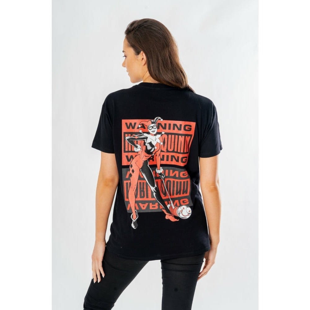 DC Comics T-Shirt Harley Quinn Front Back Warning Größe S