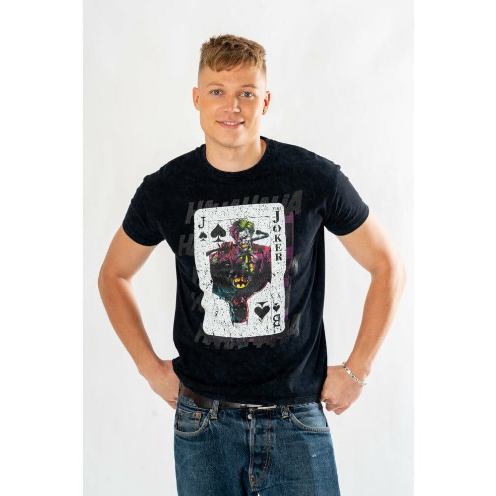 DC Comics T-Shirt The Joker Acid Wash Playing Card Größe XXL