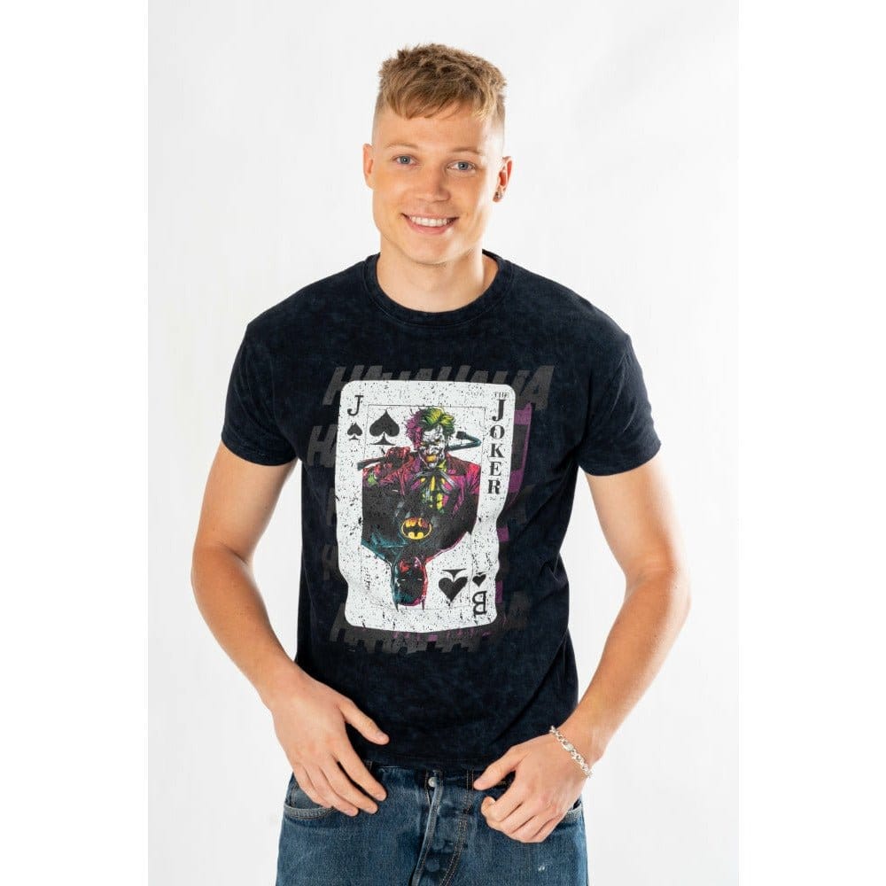 DC Comics T-Shirt The Joker Acid Wash Playing Card Größe XXL