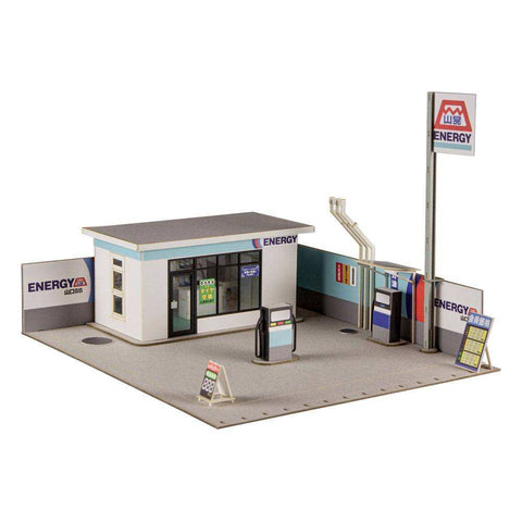 Original Illustration Paper Model Kit 1/64 Gas Station 11 cm (re-run)