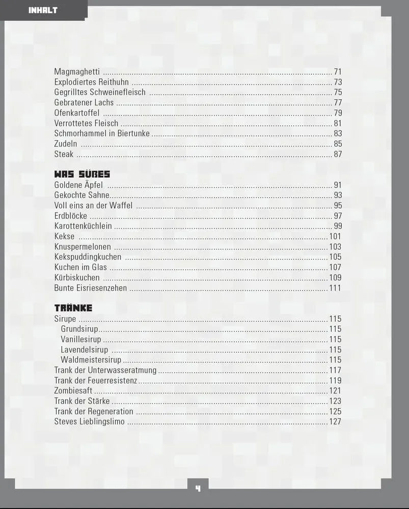 Minecraft Kochbuch *Deutsche Version*