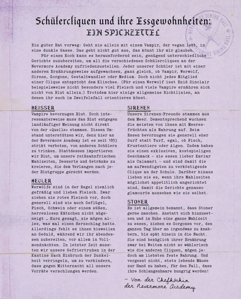 Wednesday: Das offizielle Kochbuch - Überaus seltsame Rezepte der Nevermore Academy *Deutsche Version*