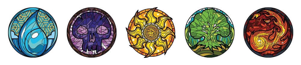 Magic: The Gathering Ansteck-Pins  Blind Box Mystery Stained Glass Lands Sortiment (10)