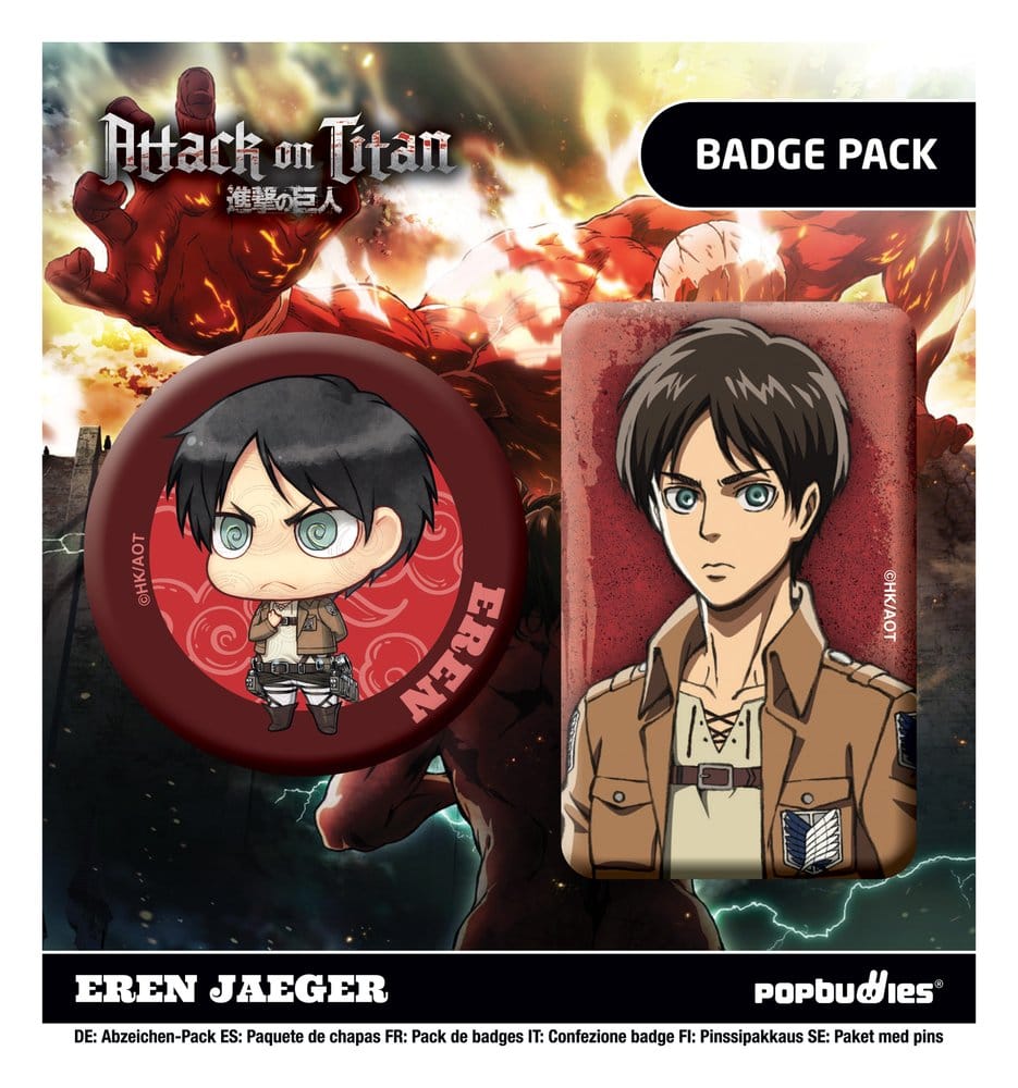 Attack on Titan Anstecker 2er-Pack Eren Jaeger