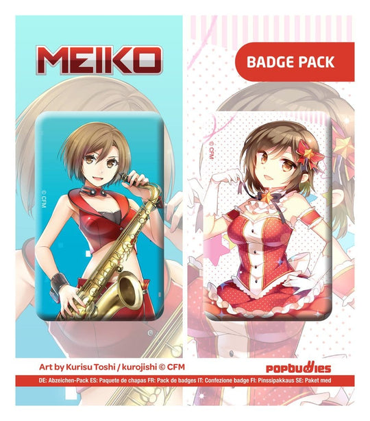 Vocaloid Ansteck-Button 2er-Pack Meiko (Art by Kurisu Toshi / kurojishi)