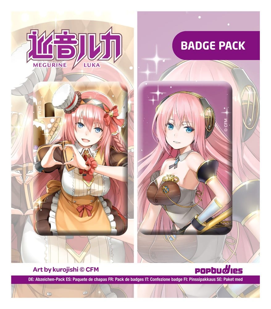 Vocaloid Ansteck-Button 2er-Pack Megurine Luka (Art by kurojish)