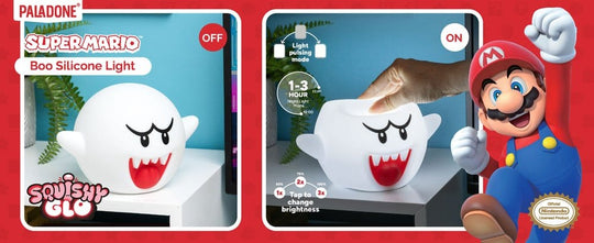 Super Mario SquishyGlo Silikon-Leuchte Boo Rechargeable V2 14 cm
