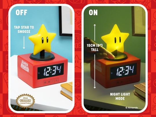 Super Mario Icon Wecker Super Star 15 cm