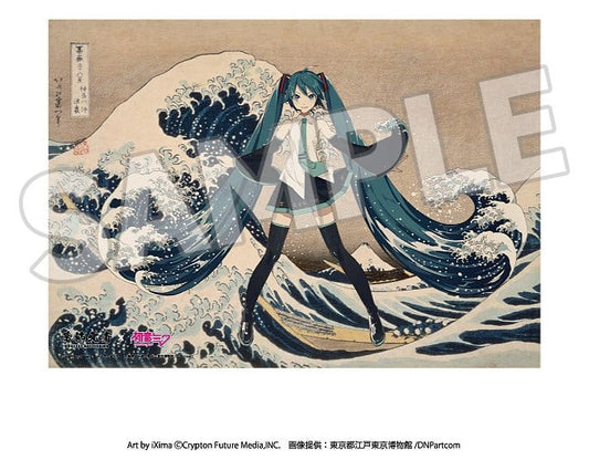 Katsushika Hokusai x Hatsune Miku Acrylpanel Thirty-six Views of Mount Fuji The Great Wave off Kanagawa 30 cm