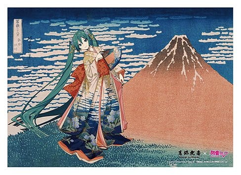 Katsushika Hokusai x Hatsune Miku Acrylpanel Thirty-six Views of Mount Fuji Fine Wind, Clear Morning 30 cm