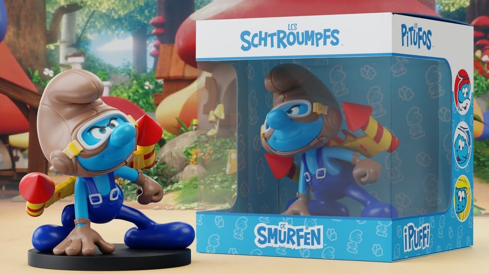 Die Schlümpfe Statue Raketenrucksack-Schlumpf 10 cm