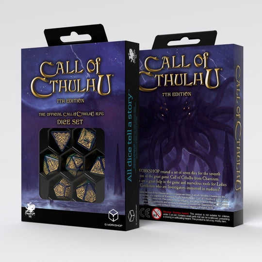 Call of Cthulhu 7th Edition 7er-Würfelset Blue-green & Gold