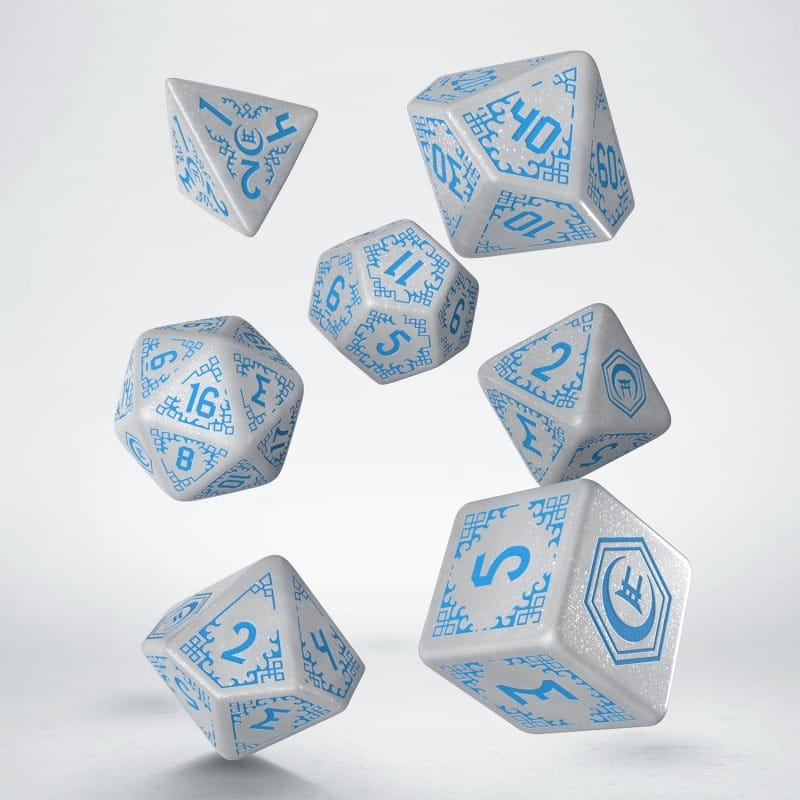 Shadow Scar 7er Würfel Set White & Blue