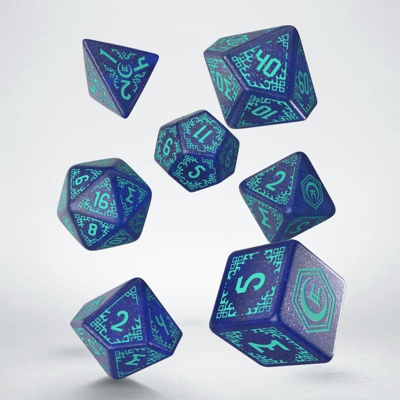 Shadow Scar 7er Würfel Set Blue & Turquoise