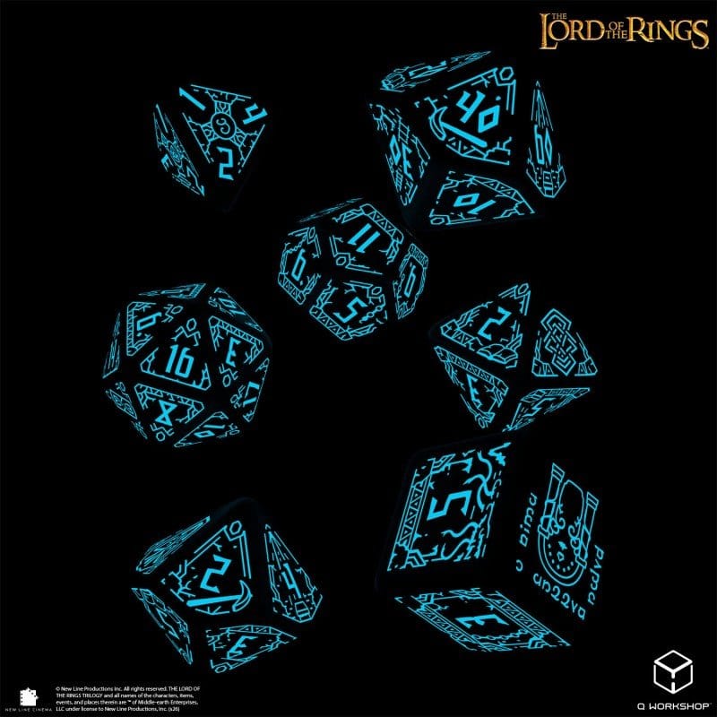 Der Herr der Ringe 7er-Würfelset Moria (Glow in the Dark)
