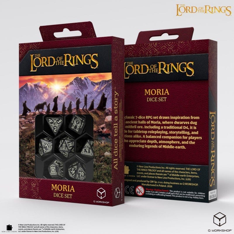 Der Herr der Ringe 7er-Würfelset Moria (Glow in the Dark)