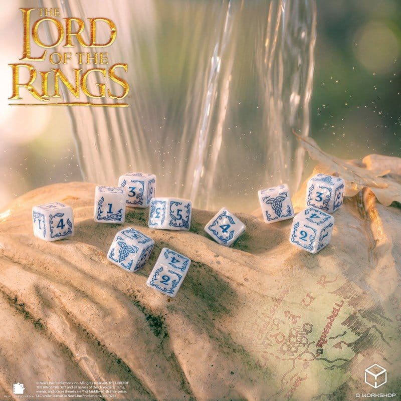 Der Herr der Ringe: 10er D6 Würfelset Bruchtal (Stein)