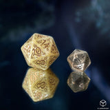 Elvish Jumbo 7er-Würfelset (Schimmernd Beige & Kupfer)
