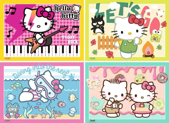 Hello Kitty Puzzles 4er-Pack Los geht's, Hello Kitty! (4x100 Teile)