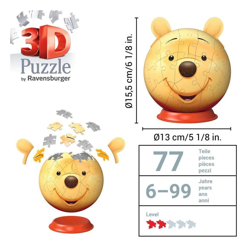 Winnie Puuh 3D Puzzle-Ball mit Ohren (77 Teile)