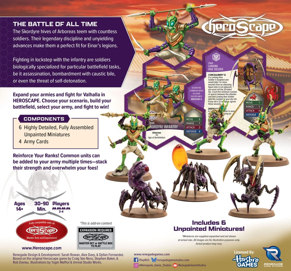 Heroscape Armeeerweiterung Age of Annihilation Skordyre Soldiers (Common) *Englische Version*