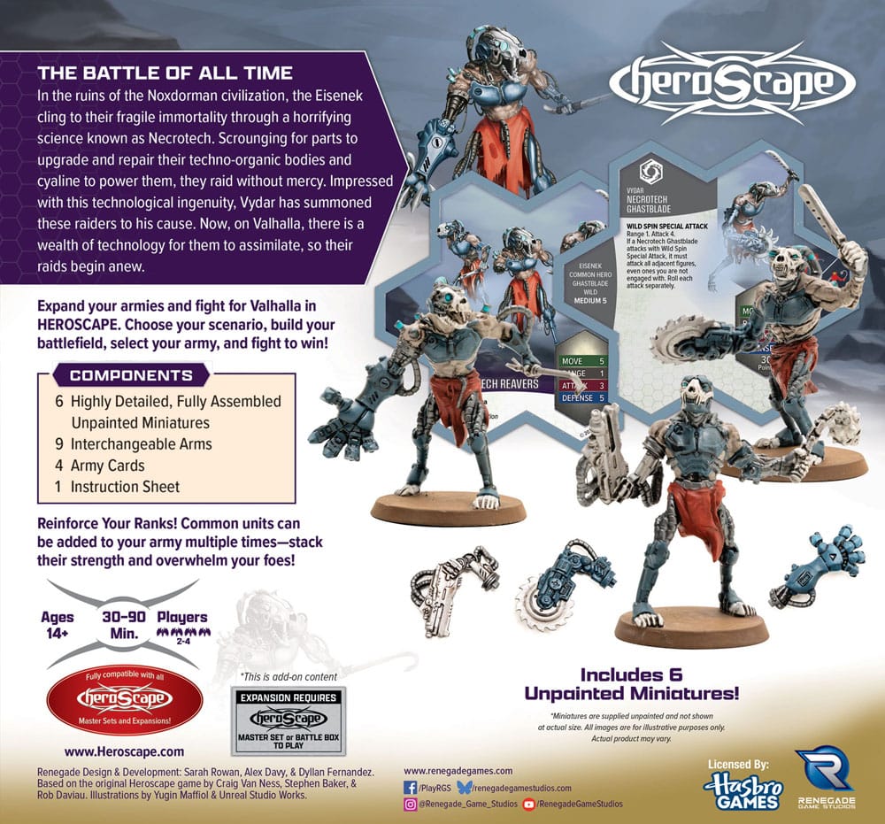 Heroscape Armeeerweiterung Age of Annihilation Upgraded Necrotech Reavers (Common) *Englische Version*