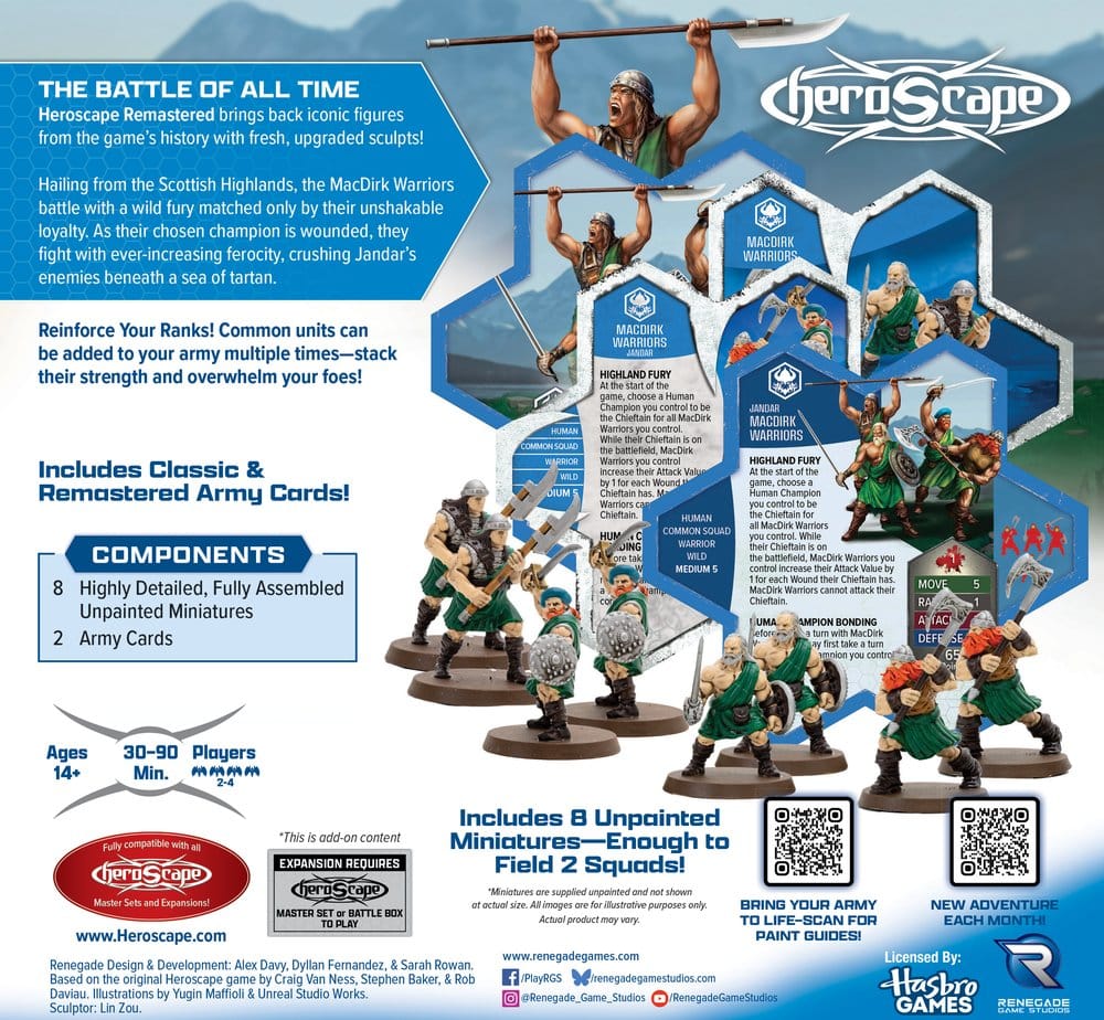 Heroscape Brettspiel Armee-Erweiterung MacDirk Warriors Remastered *Englische Version*
