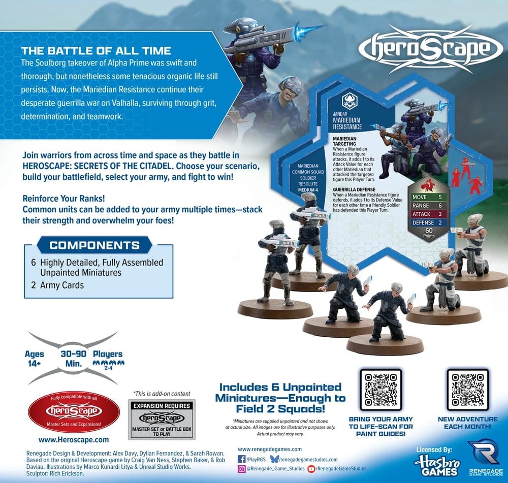Heroscape Armeeerweiterung Mariedian Resistance Fighters Standard Edition *Englische Version*