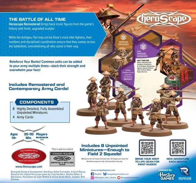 Heroscape Armeeerweiterung Ashigaru Harquebus Remastered – Standard Edition *Englische Version*